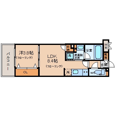 アクタス博多アネックス302号室-間取り