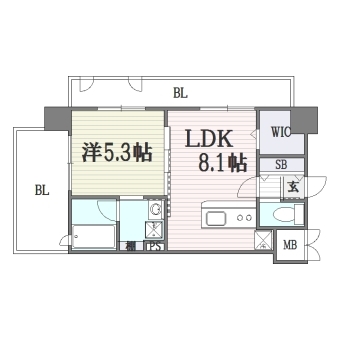 エンクレスト天神STAGE308号室-間取り