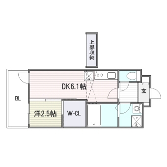 グランフォーレプライム西公園204号室-間取り