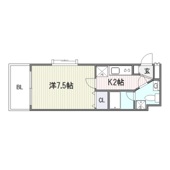 アクタス博多駅東706号室-間取り