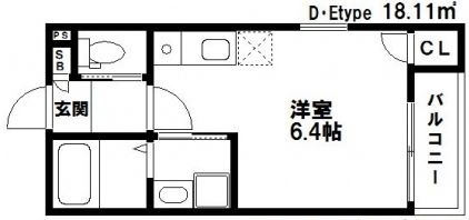 ライフ荒江202号室-間取り