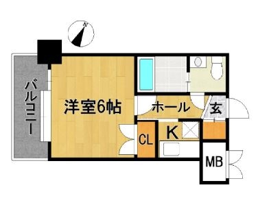 エステートモア平尾駅前通り407号室-間取り