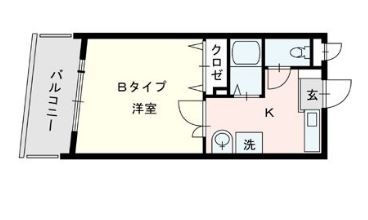 プルメリア大橋206号室-間取り