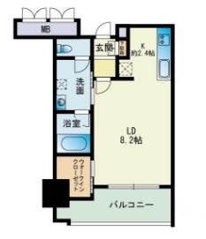 ＲＪＲプレシア吉塚駅前1103号室-間取り