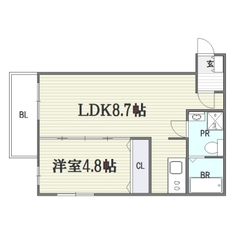 ソリッド西公園102号室-間取り