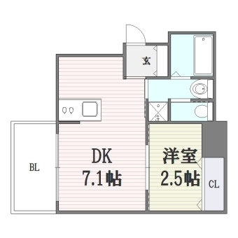 DHガーデン平尾901号室-間取り