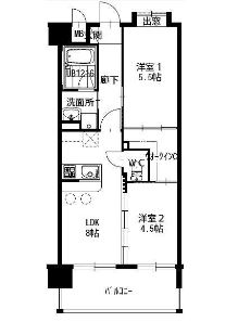 ヒルクレスト伊都404号室-間取り