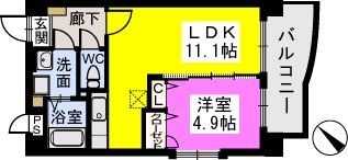 ピュア博多駅南弐番館402号室-間取り