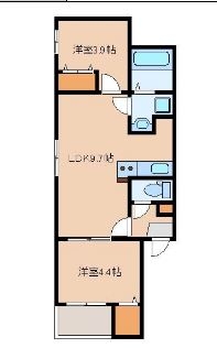 カトレア姪浜301号室-間取り