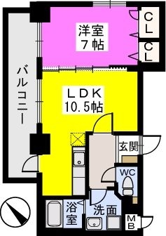 チェリスK1203号室-間取り