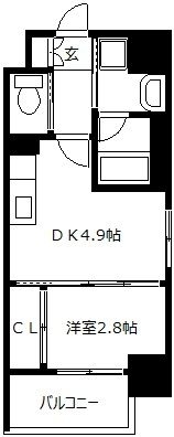 モダンパラッツォ警固401号室-間取り