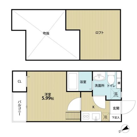 THE MEWS FLAT 吉塚*号室-間取り