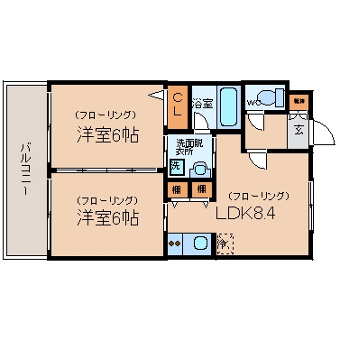 アジリア博多イースト411号室-間取り