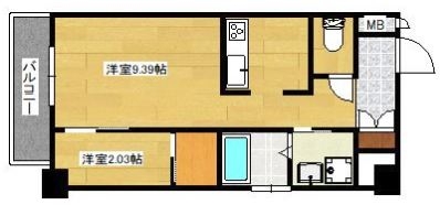 デ・クメール箱崎601号室-間取り