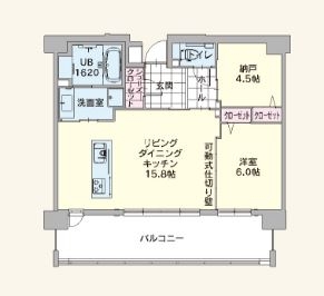 パークサイドアパートメント大濠302号室-間取り