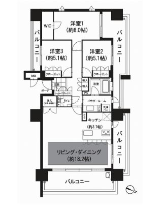 MJR六本松527号室-間取り