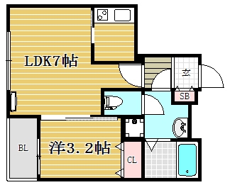 リアンレガーロ博多ステーション202号室-間取り