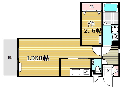 リアンレガーロ博多ステーション301号室-間取り