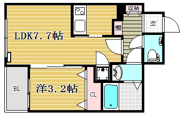 リアンレガーロ博多ステーション203号室-間取り