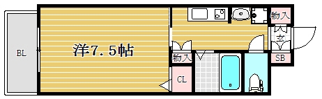 エクセラ六本松306号室-間取り