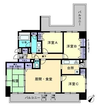 ツインタワー博多駅前1201号室-間取り