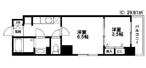 リヴィエールシャン豊308号室-間取り