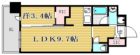 アルファシオベイス博多 - 所在階 の間取り図