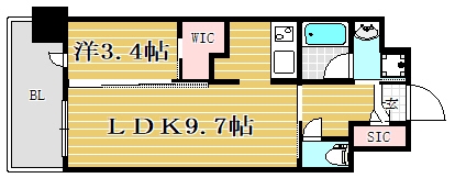 アルファシオベイス博多405号室-間取り