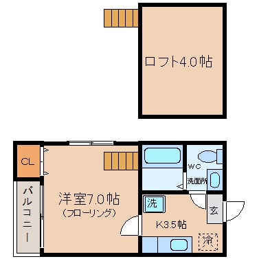 ファミリール住吉203号室-間取り