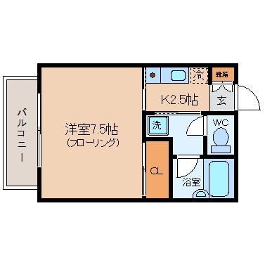 フィルコート朝日203号室-間取り