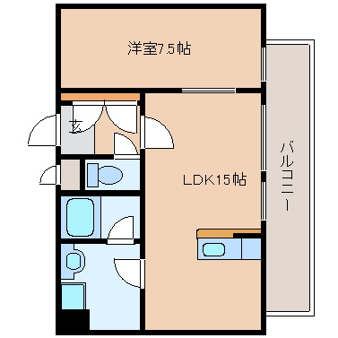 フェイズイン博多駅東201号室-間取り