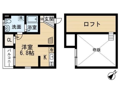 メルシェンシャトー205号室-間取り