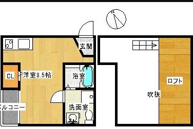 メルシェンシャトー201号室-間取り