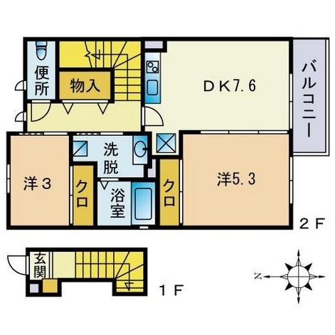 グラシア八田壱番館201号室-間取り