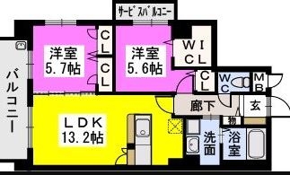 ラヴェリテ筑紫通り501号室-間取り