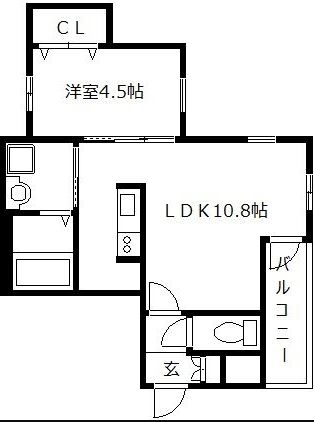 ベルウッドコート塩原201号室-間取り