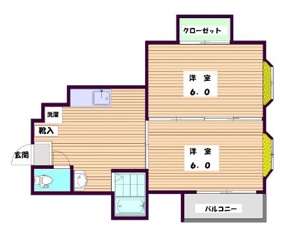 メジテラーネ薬院402号室-間取り