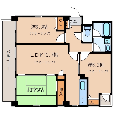 ボン大文字602号室-間取り