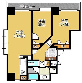 アーサー博多ツインコート402号室-間取り