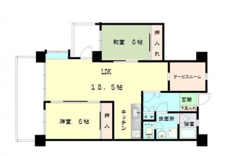 サンセーヌ唐人町405号室-間取り