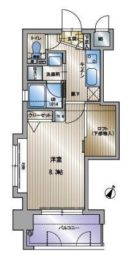 アクタス天神セントラルタワー - 所在階***階の間取り図 8743