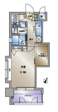 アクタス天神セントラルタワー1307号室-間取り