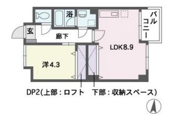 ファインポートB館202号室-間取り