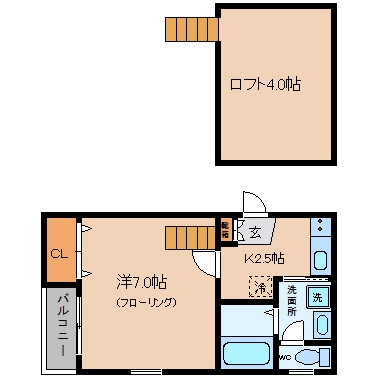 アバター博多イーストテラス105号室-間取り