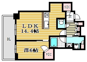 プレミスト天神赤坂タワー404号室-間取り