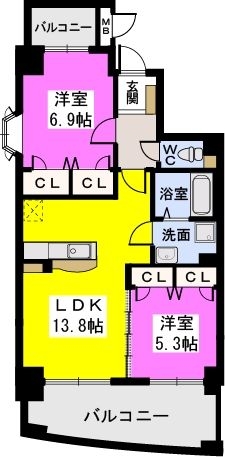 ルグラン博多駅南901号室-間取り