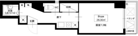 ヴォーグ大手門405号室-間取り