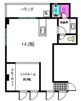 プレイン博多203号室-間取り