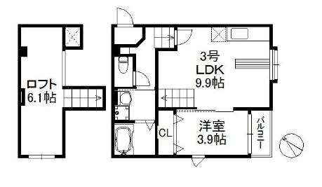 アイディールモア博多103号室-間取り