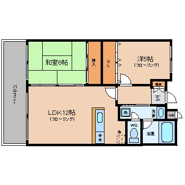 プレザント山浦203号室-間取り